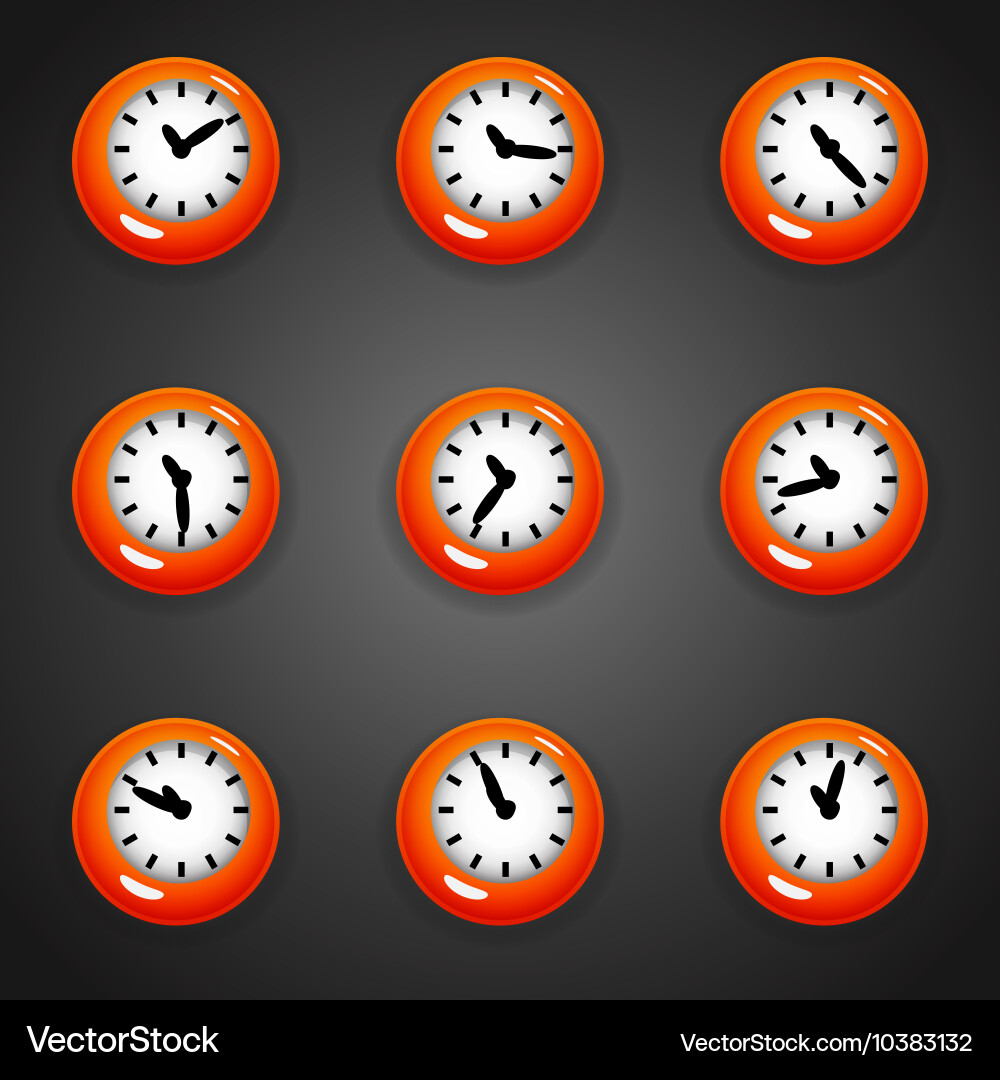 Colorful cartoon style clock timer for game Vector Image