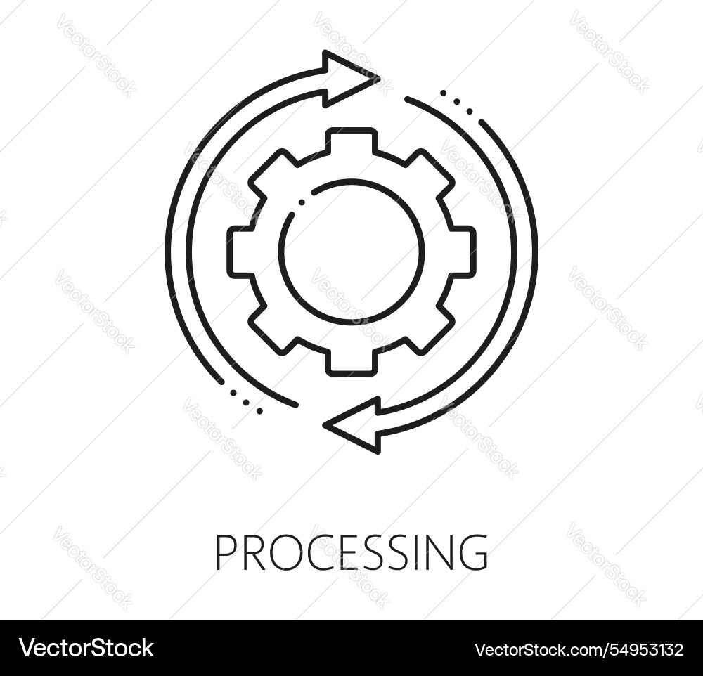 Company data analytics processing line icon Company data analytics processing line icon vector image