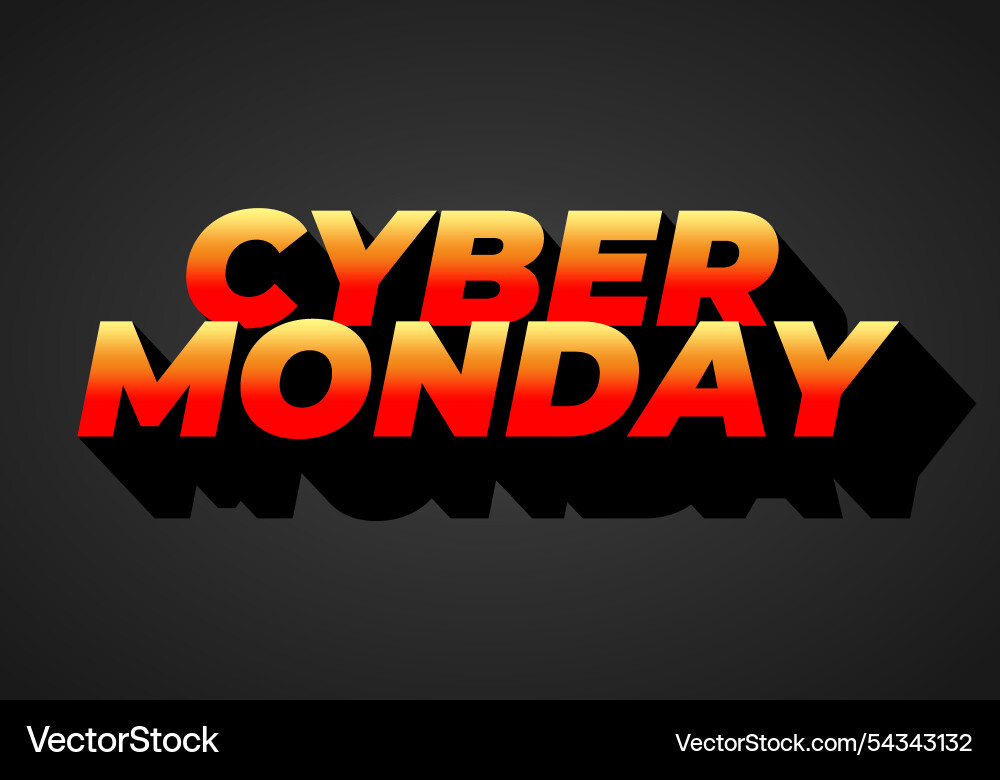 Cyber monday text effect in 3 dimensions look Vector Image