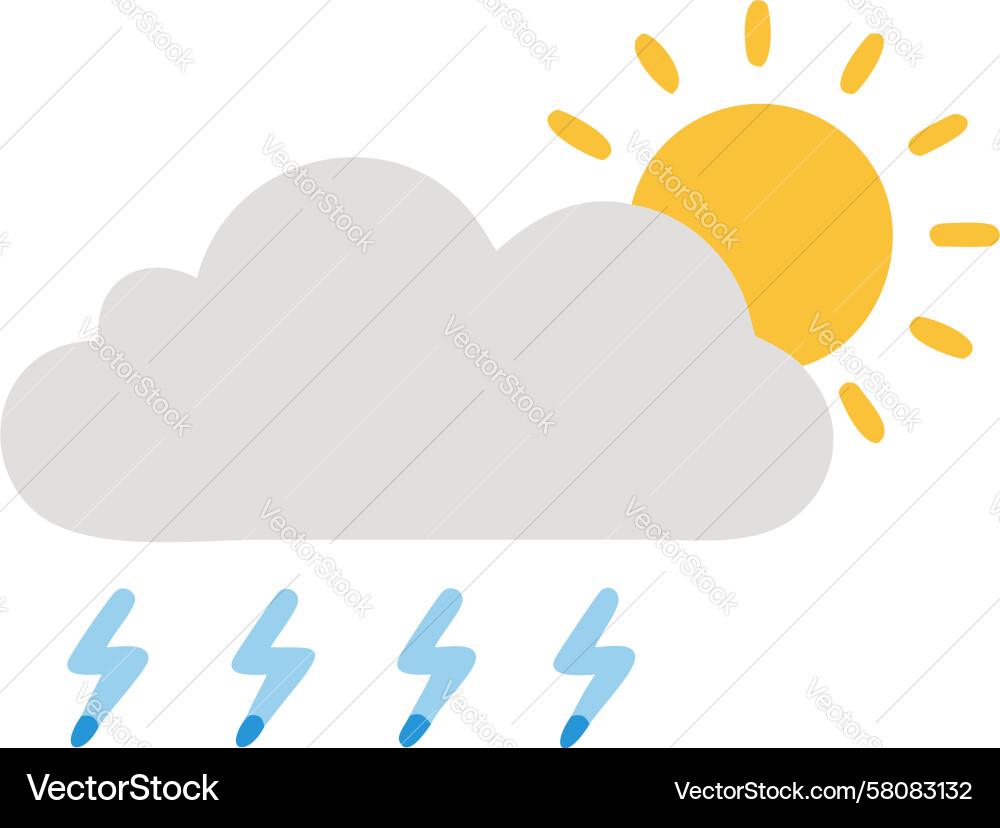 Dynamic Weather Cloud with Lightning Vector Image