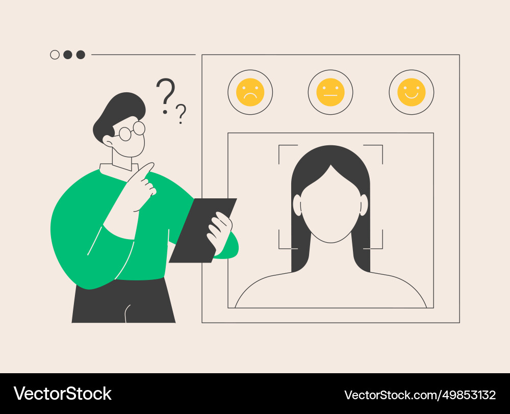 Emotion detection abstract concept vector image