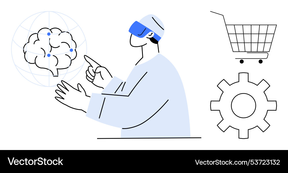 Exploration of virtual reality in neural networks Exploration of virtual reality in neural networks vector image