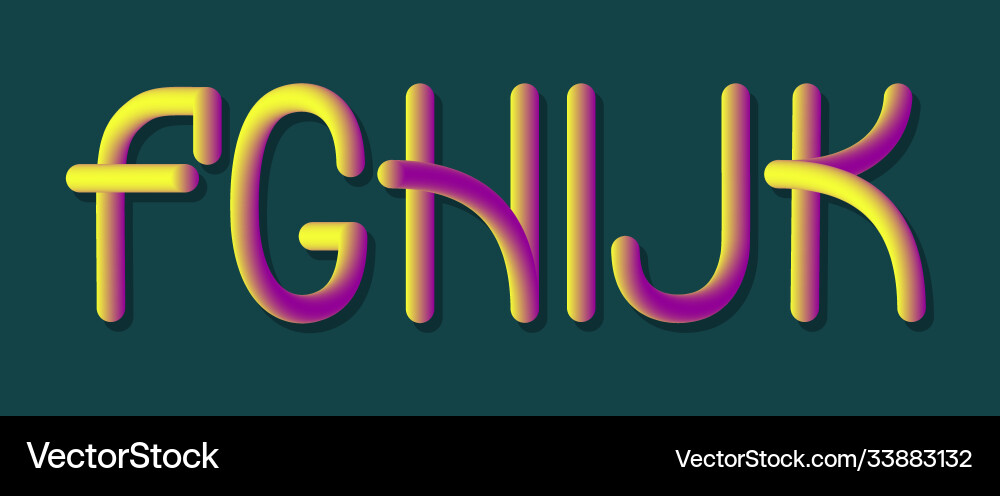 F g h i j k gelb lila 3d Buchstaben F g h i j k gelb lila 3d Buchstaben vektorbild