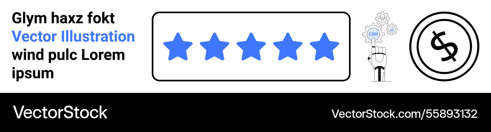 Five-star rating with conceptual elements of idea Vector Image