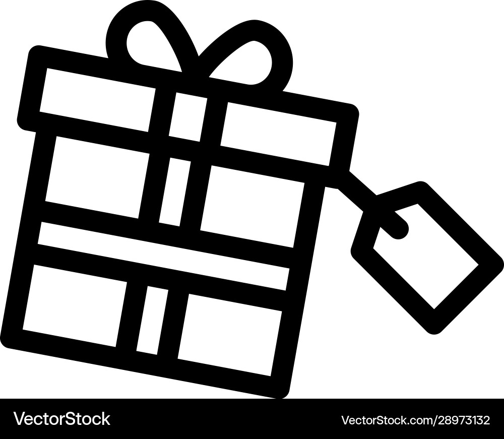 Gist box label icon outline Gist box label icon outline vector image
