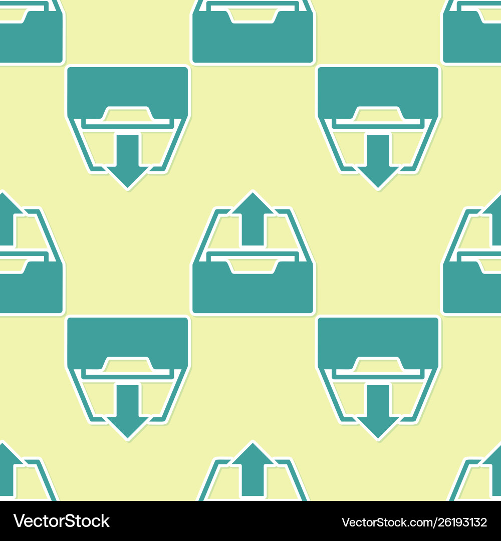 Green upload inbox icon isolated seamless pattern Green upload inbox icon isolated seamless pattern vector image