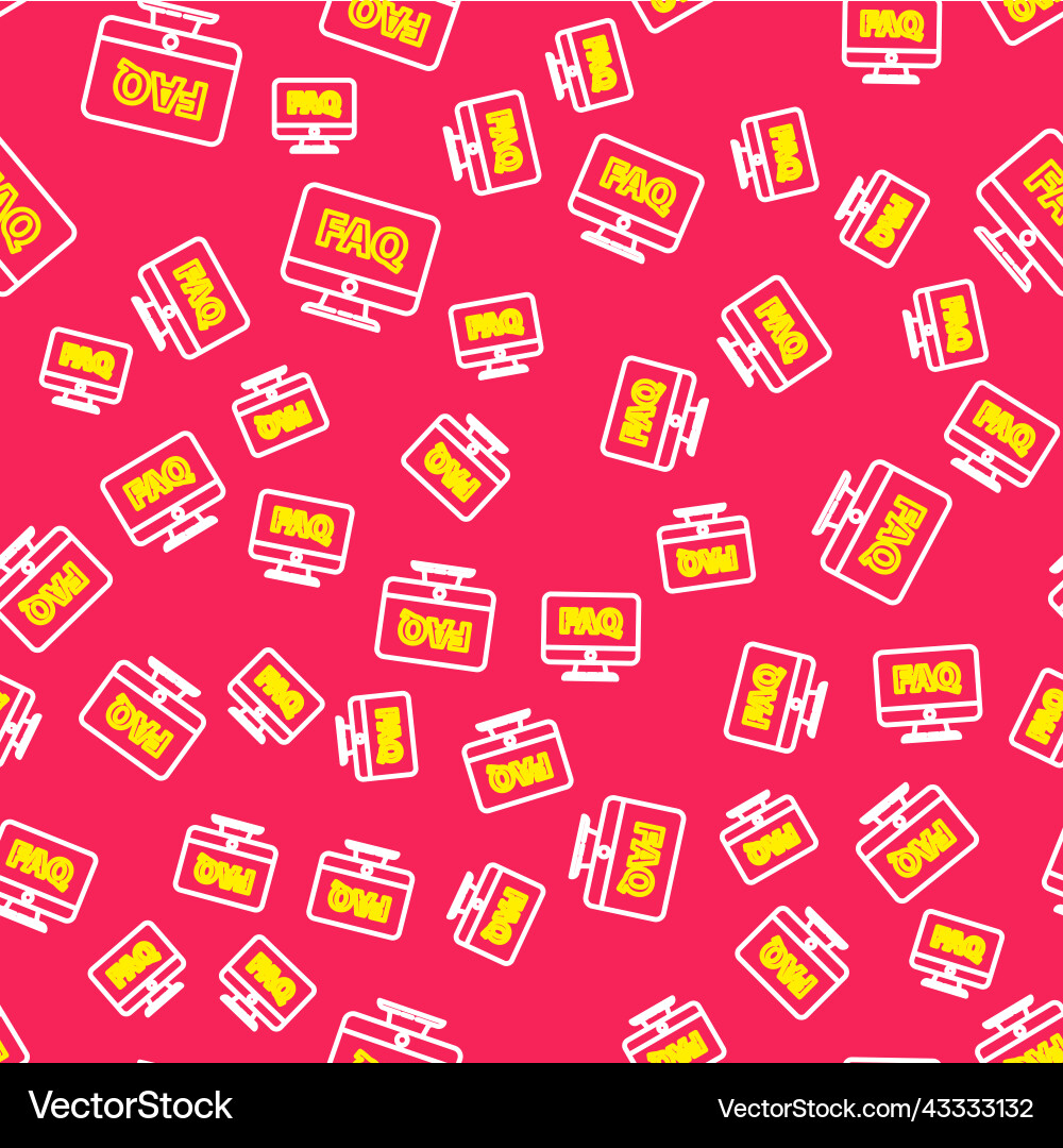 Line computer monitor and faq icon isolated Line computer monitor and faq icon isolated vector image