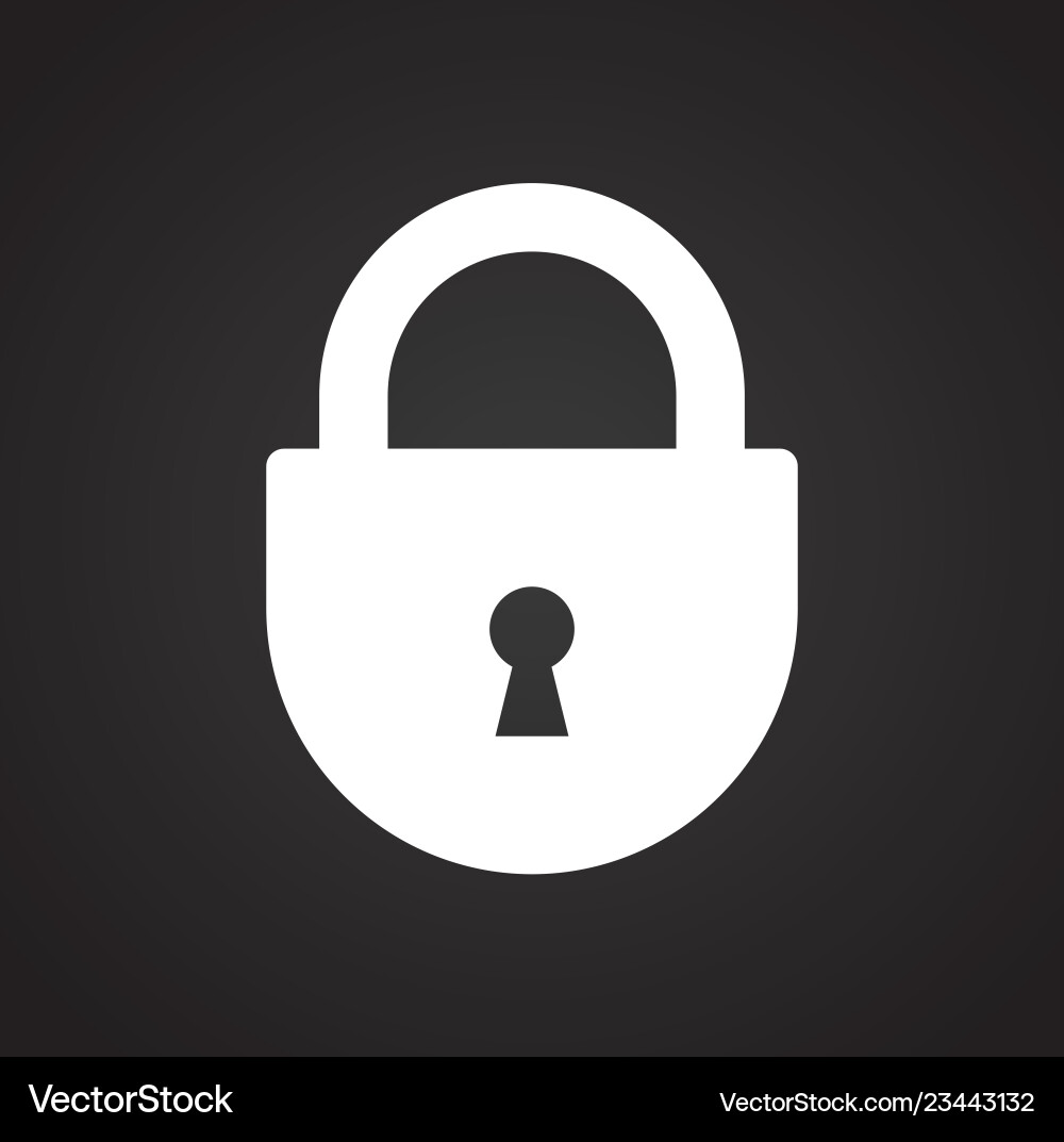 Lock icon on black background for graphic and web Lock icon on black background for graphic and web vector image