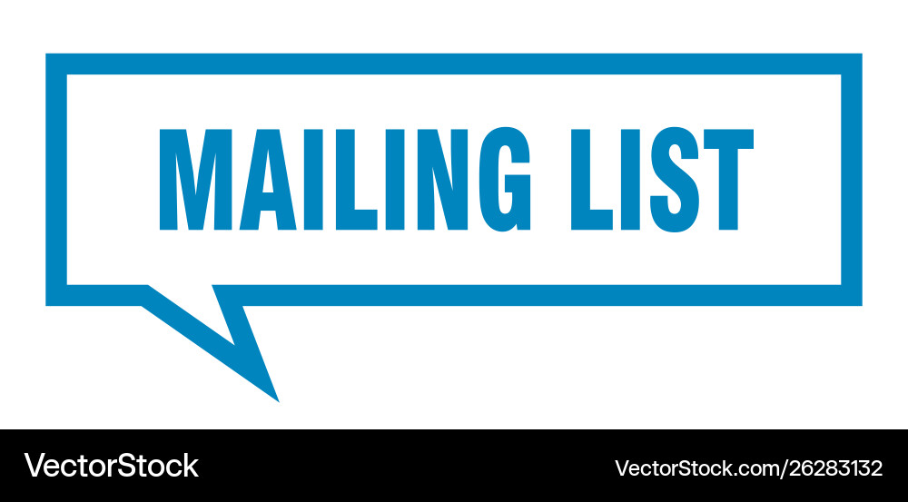Mailing list sign square speech vector image