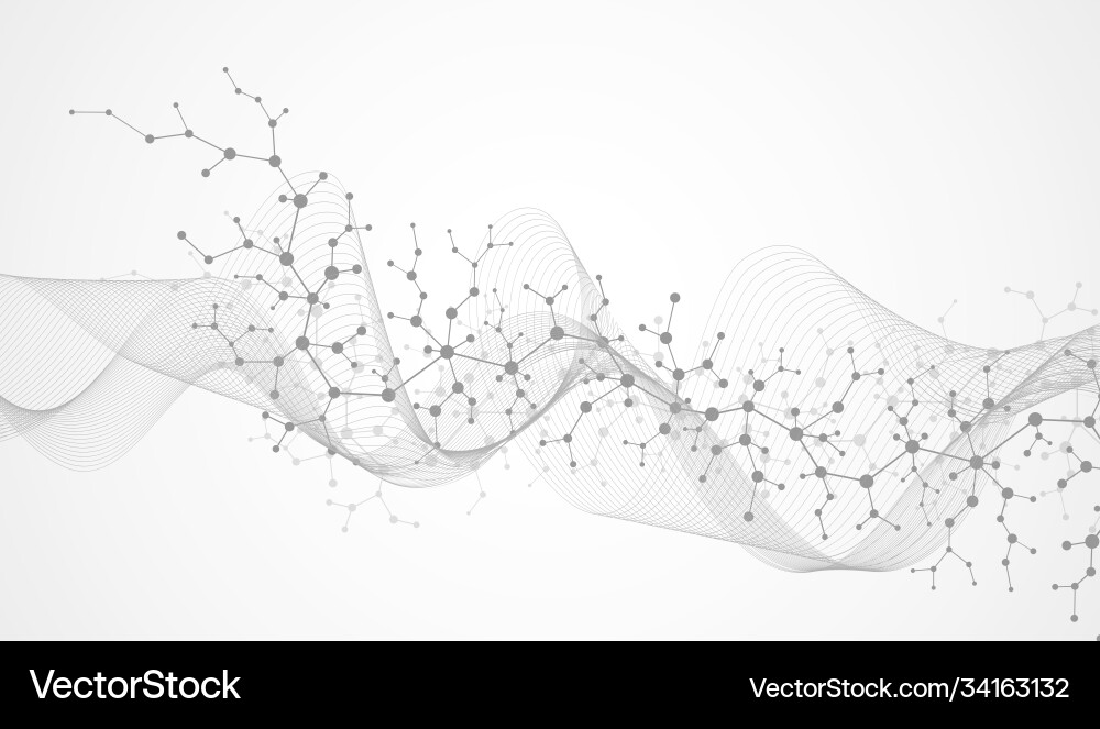 Molecular structure background science template vector image