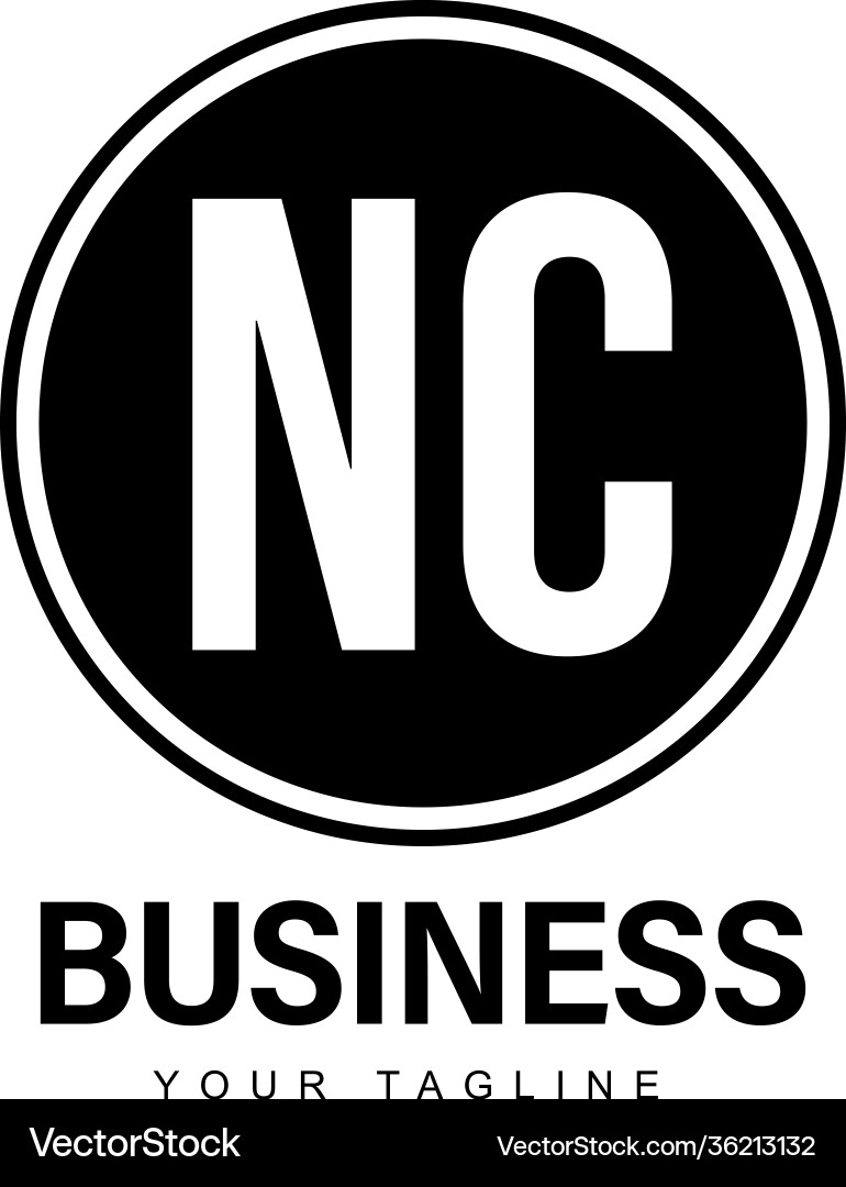 Nc initial a logo design with abstract style Nc initial a logo design with abstract style vector image