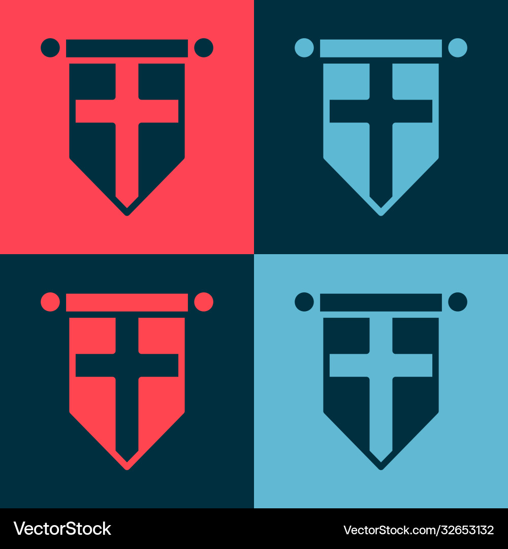 Pop art england flag on pennant icon isolated Pop art england flag on pennant icon isolated vector image