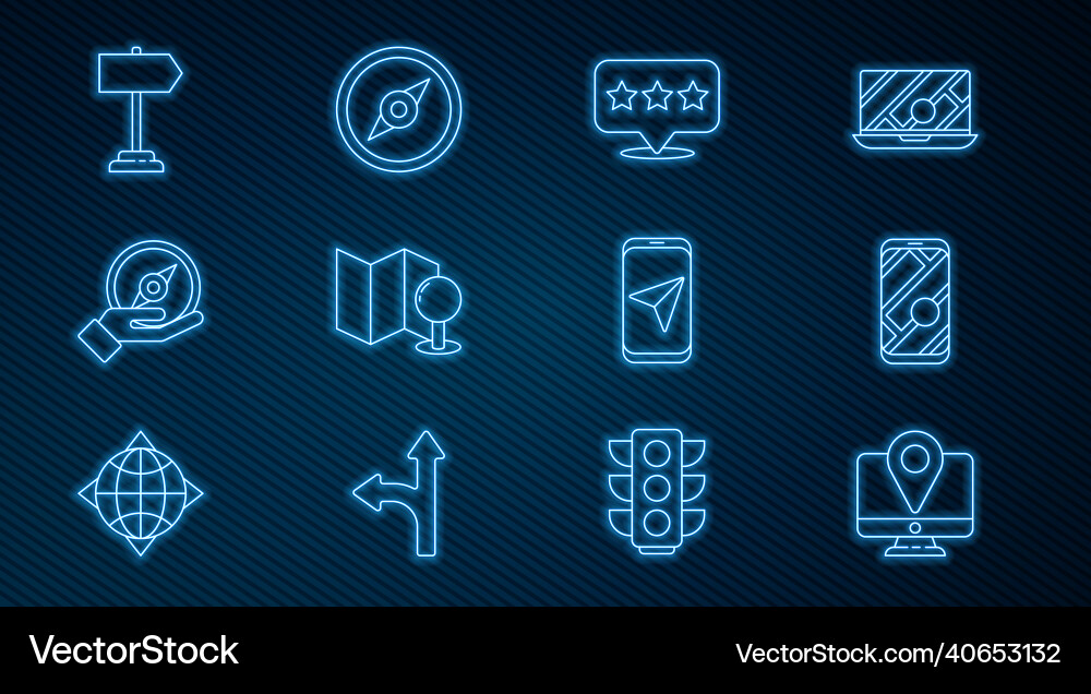 Set line monitor with location marker city map Set line monitor with location marker city map Vector Image