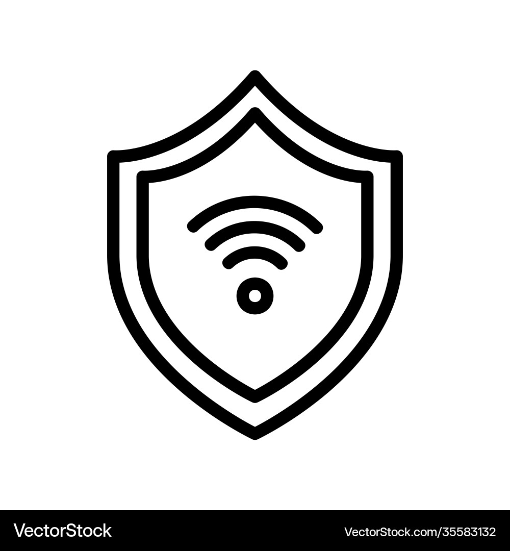 Shield icon in line style about internet Shield icon in line style about internet vector image