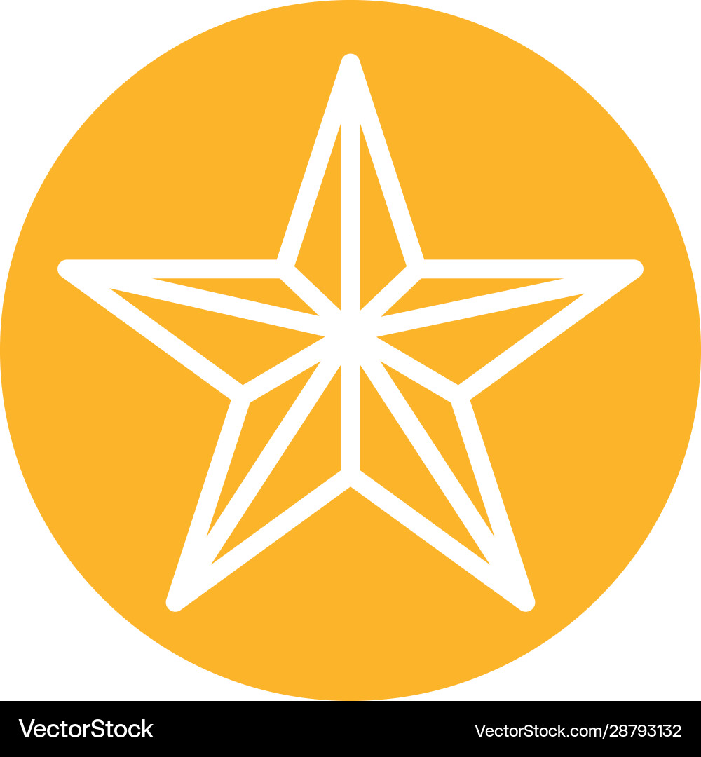 Star five pointed block style icon vector image