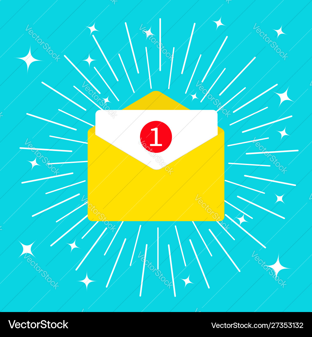 Unread mail notification with number marker email Unread mail notification with number marker email vector image