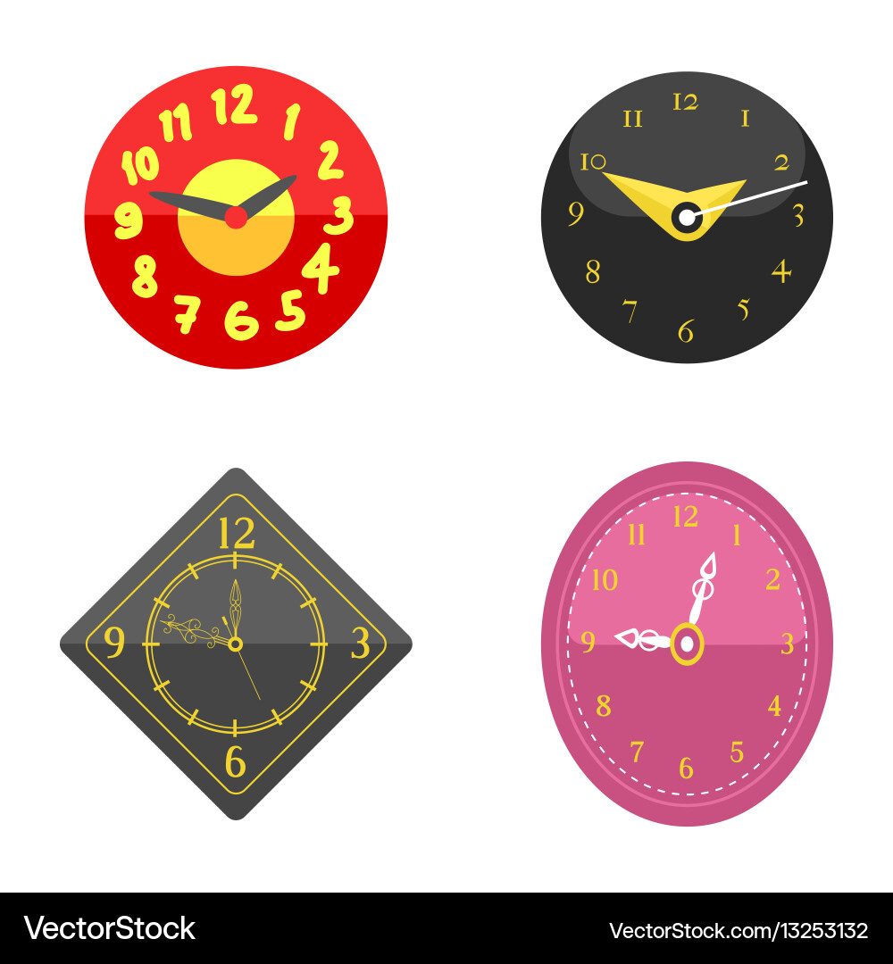 Wall clock circle sign with chronometer pointer vector image