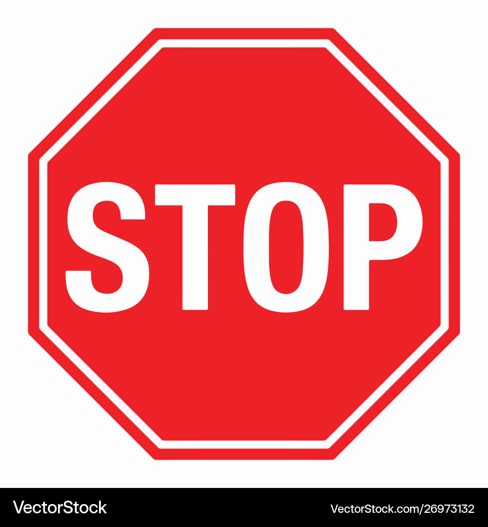 Wall red stop sign eps10 Wall red stop sign eps10 vector image