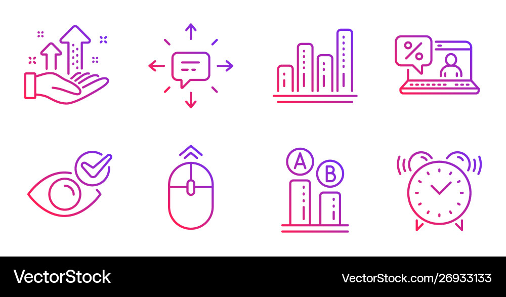 Ab testing online loan and graph chart icons set vector image
