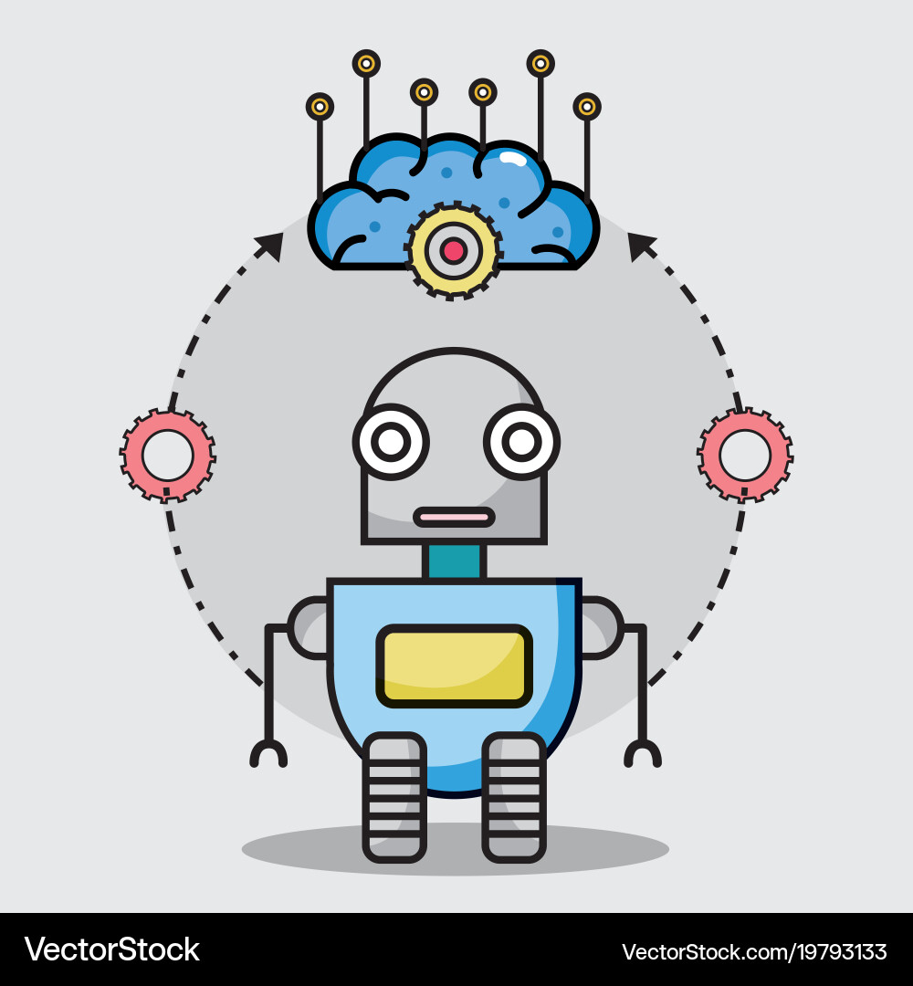 Bobbot technology with brain circuits Vector Image