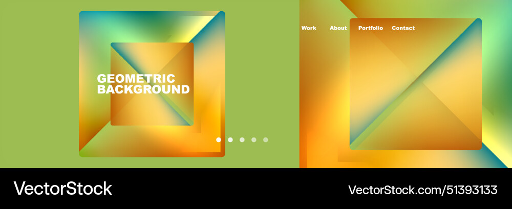 Colorful fluid gradient triangles and squares web Colorful fluid gradient triangles and squares web vector image