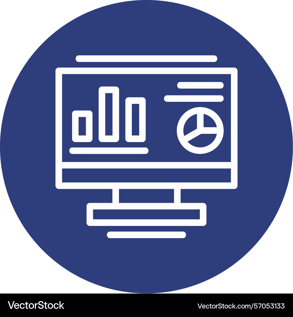 Computer line circle style icon design vector image