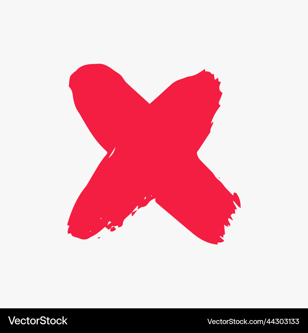 Cross delete negative no wrong cancel mark decline Vector Image
