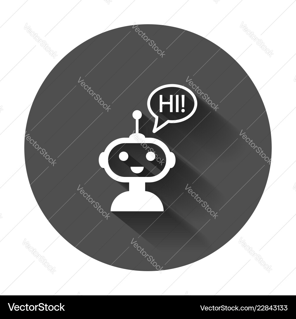 Cute robot chatbot icon in flat style bot Cute robot chatbot icon in flat style bot vector image