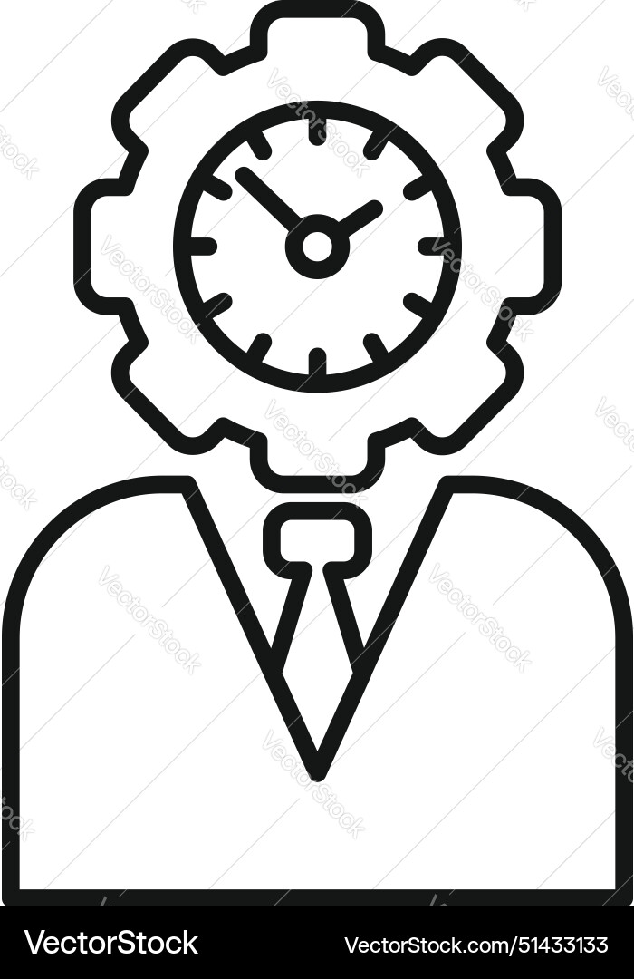 Efficient time management concept icon with clock Efficient time management concept icon with clock vector image