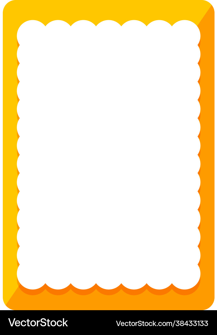 Empty orange curl frame banner template Vector Image