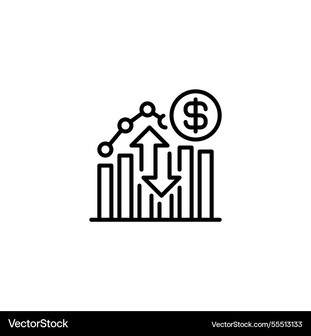 Exchange graph line icon linear style sign Exchange graph line icon linear style sign Vector Image