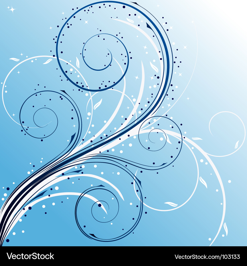 Exotic Floral Swirl Vector Image