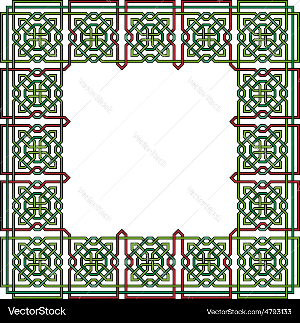 Frame with tangled arabic pattern vector image