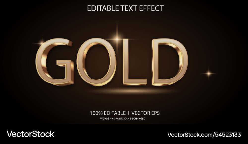 Gold 3d text effect with modern style design Gold 3d text effect with modern style design vector image