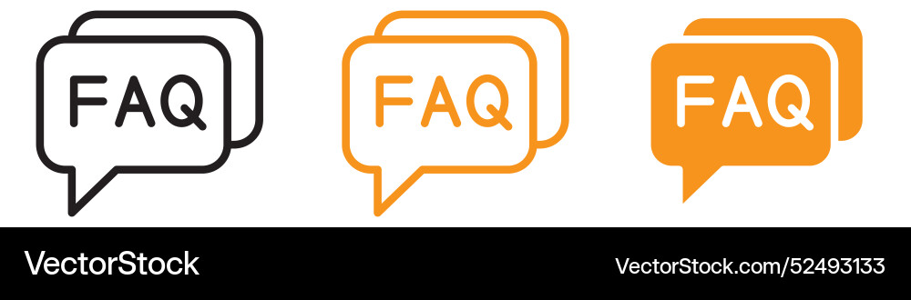 Informative faq icon for help and support Informative faq icon for help and support Vector Image