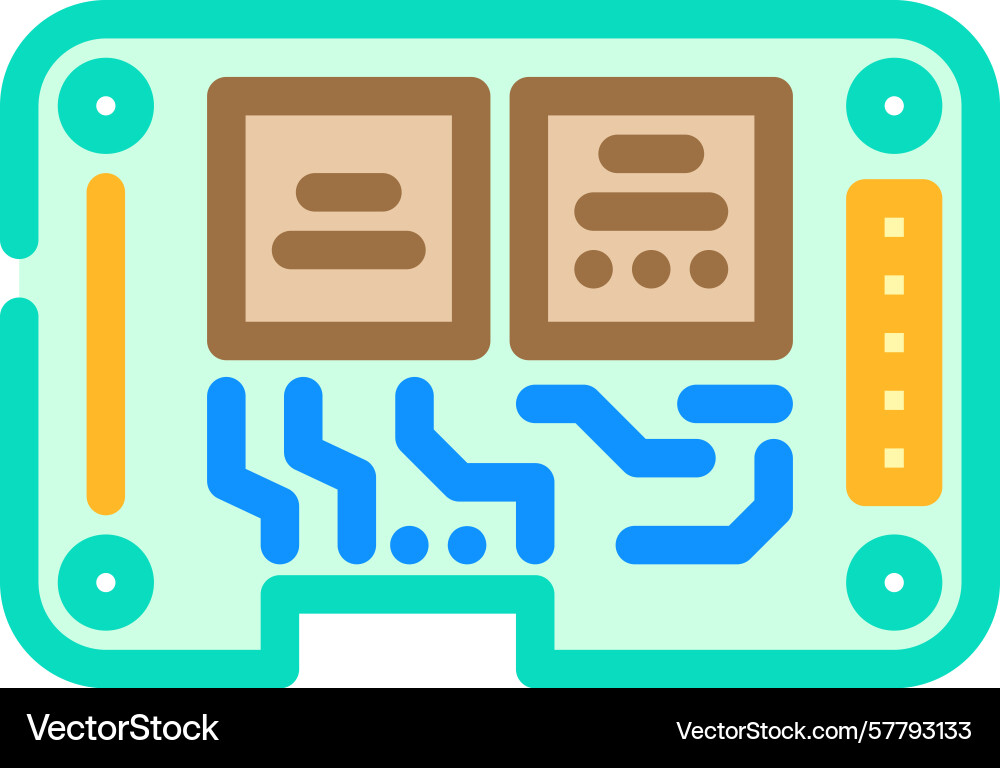 Iot circuit board module color icon Vector Image