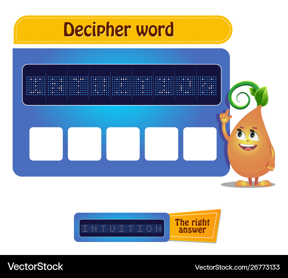 Iq decipher word visual game Iq decipher word visual game vector image