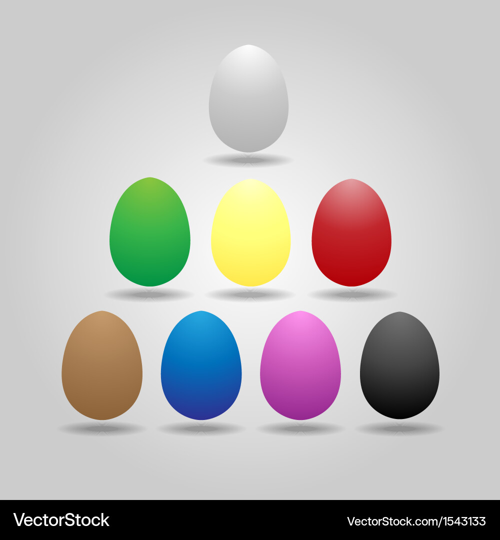 Magic eggs floating on gray background vector image