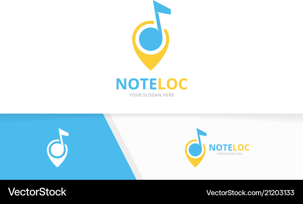 Note and map pointer logo combination Vector Image