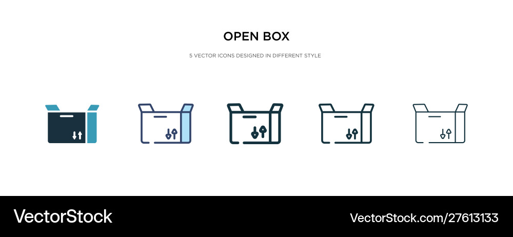 Open box icon in different style two colored Open box icon in different style two colored vector image