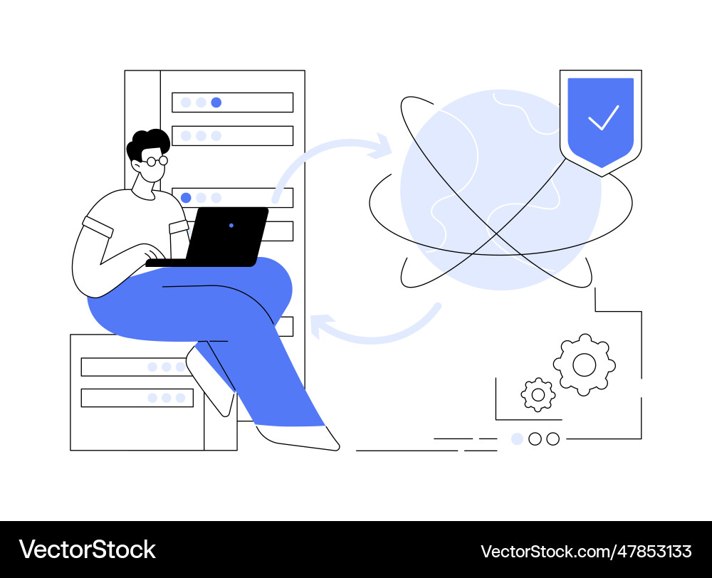 Proxy server abstract concept Proxy server abstract concept vector image