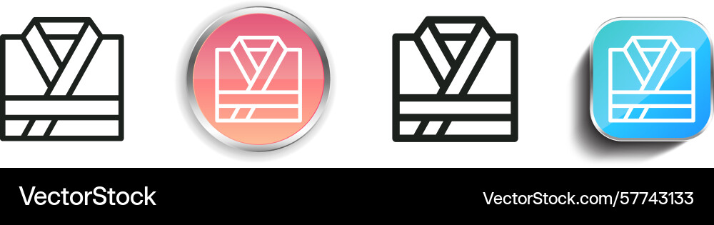 Robe icon thin linear regular and button style vector image