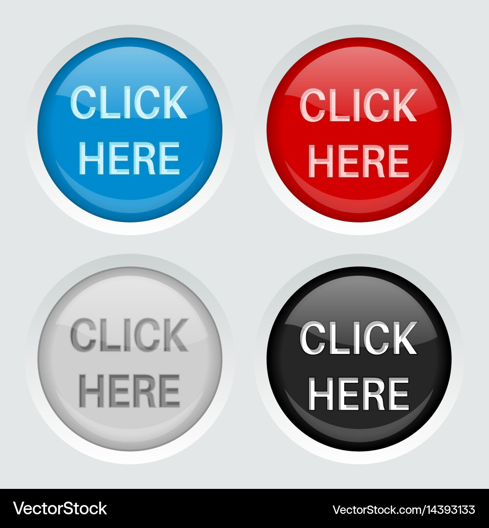 Round web buttons click here icons vector image