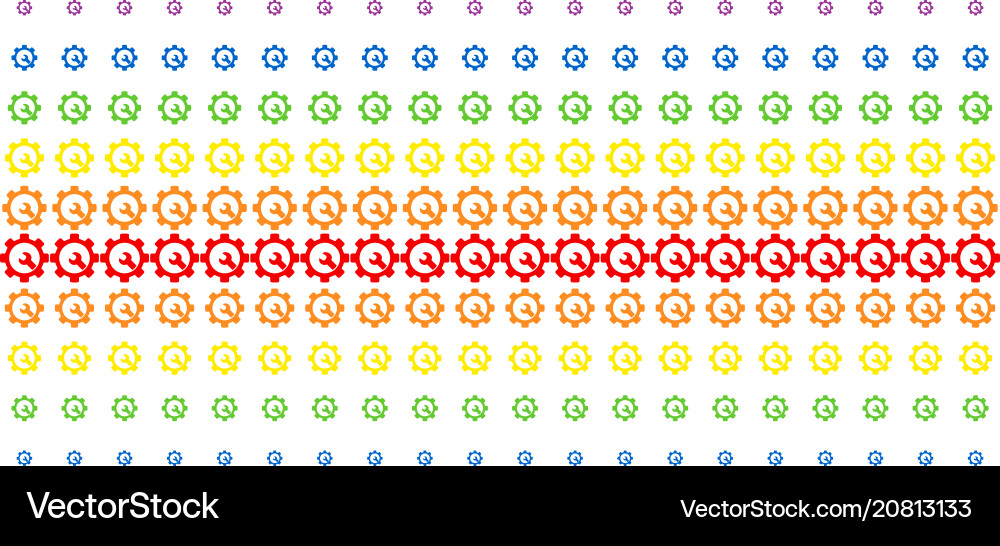 Service tools shape halftone spectrum pattern Vector Image