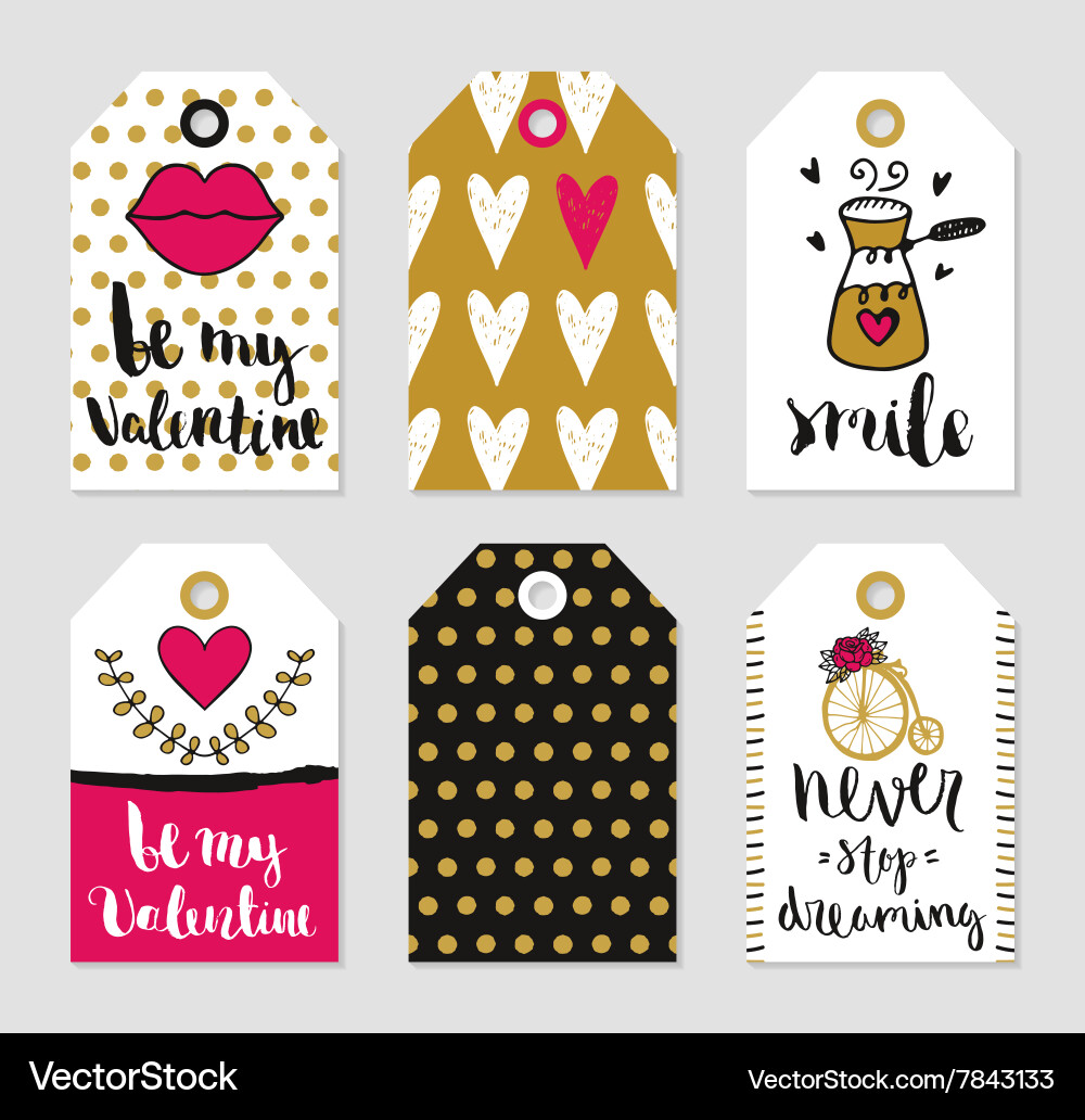 Tags set of love theme Vector Image