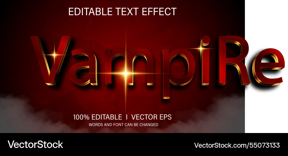 Vampire 3d text effect with modern style design Vampire 3d text effect with modern style design vector image