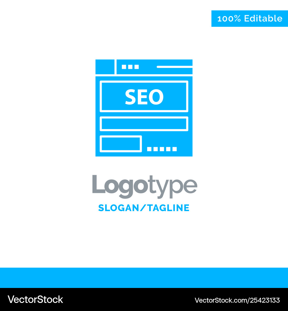 Website server data hosting seo tech blue solid Vector Image
