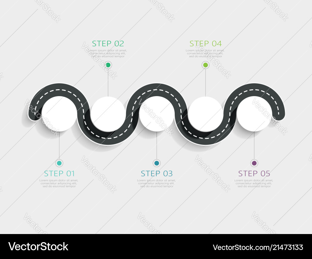Winding road way location infographic template Winding road way location infographic template vector image