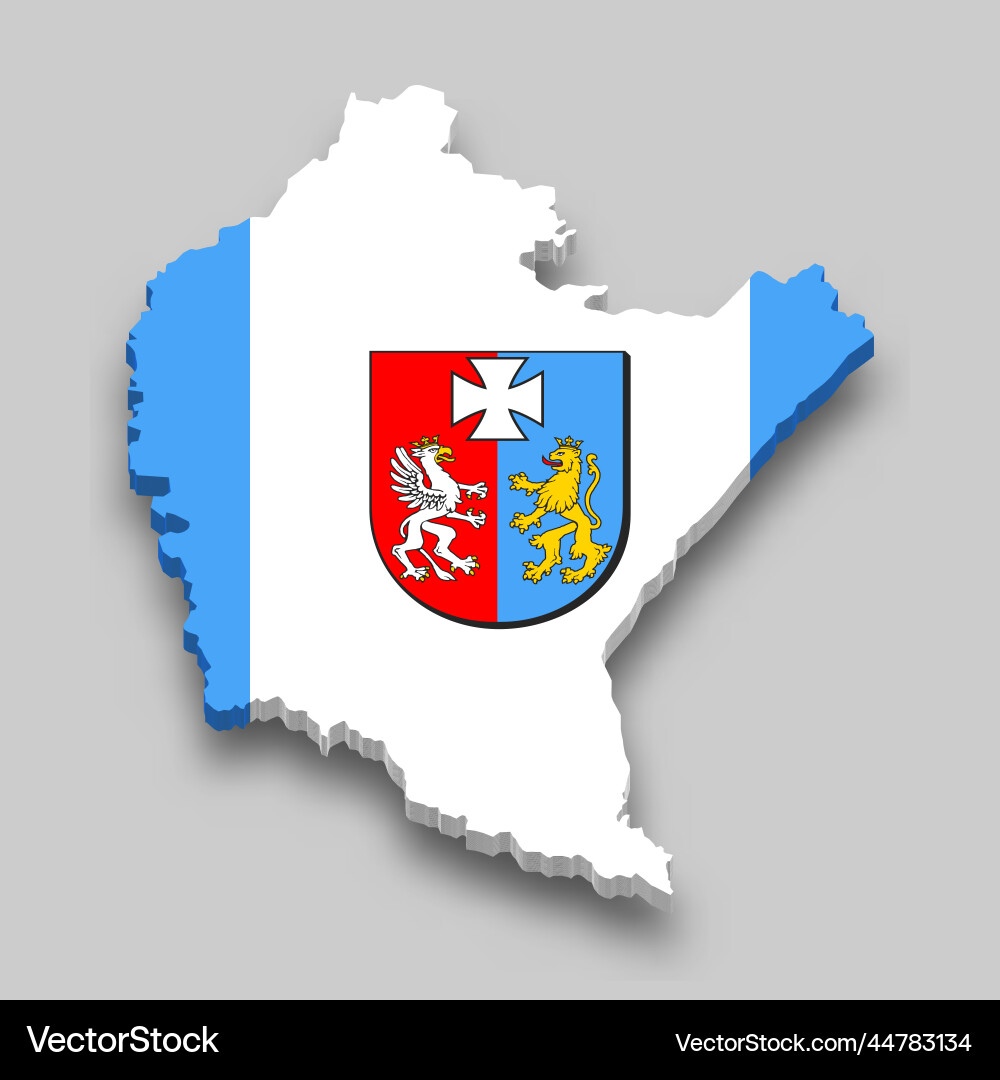 3d isometric map of subcarpathia is a region Vector Image