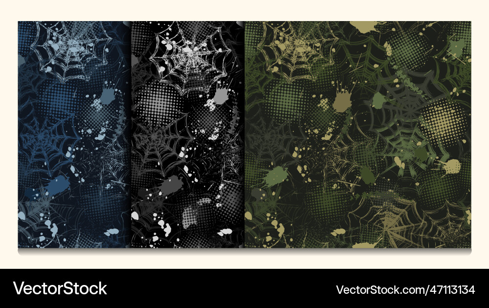 Abstract grunge camouflage patterns with spiderweb Abstract grunge camouflage patterns with spiderweb vector image